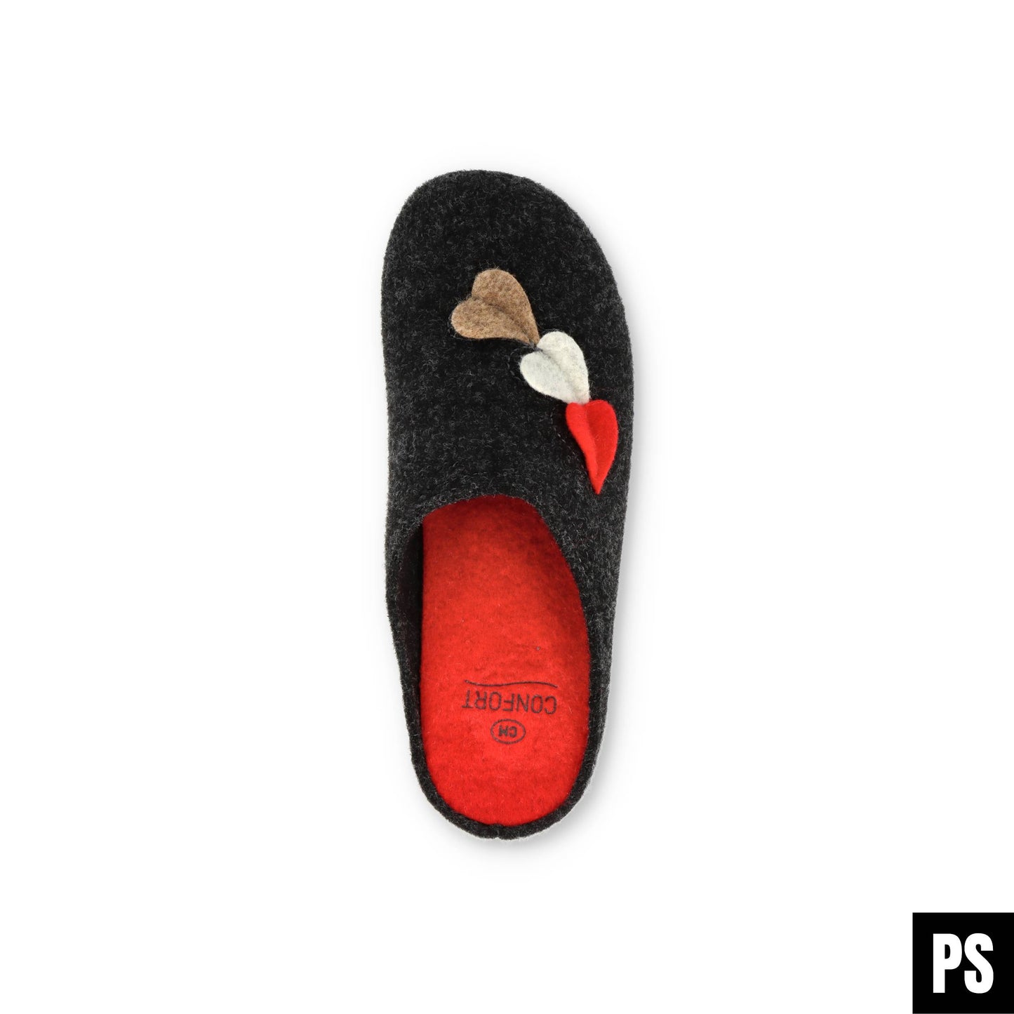 HAUSSCHUH PANTOFFEL - ANTHRACITA ROJO