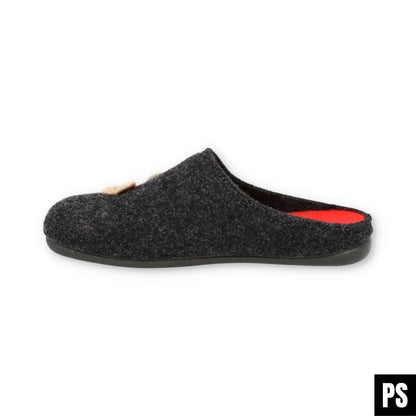 HAUSSCHUH PANTOFFEL - ANTHRACITA ROJO