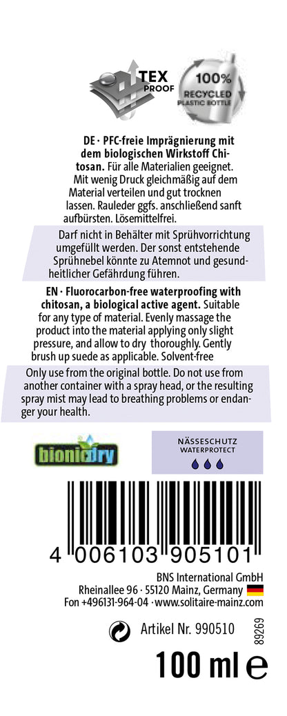 Solitaire Bionic Protector Nässeschutz PFC-Frei 100ml